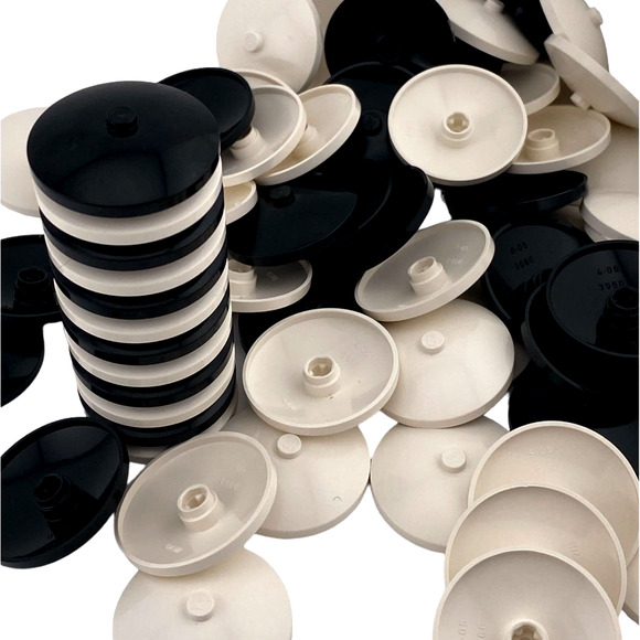 Lego Round Black & White Specialty Cap Plates 2x2 - 75 Pcs - A514 - Picture 7 of 10